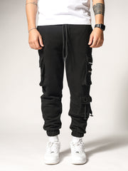 NODP Black Cargo Sweatpants