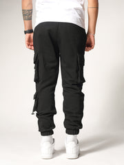 NODP Black Cargo Sweatpants
