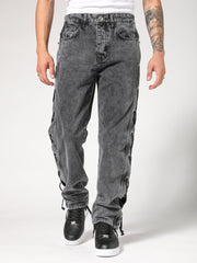 NODP Black Laces Denim Pants