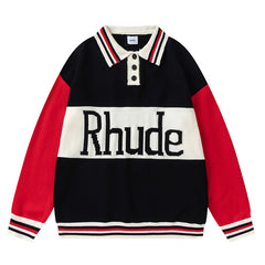 Rhude Logo Knitted Rugby Sweaters
