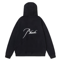 Rhude Logo Embroidery Zip Hoodies