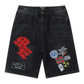 Embroidered Denim Shorts