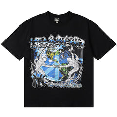 Letter Printed T-Shirt Black