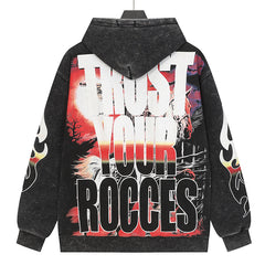 Skull Pattern Printed Hoodie