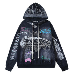 Records Tour Flame Print Hoodie