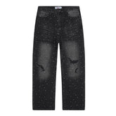 Rhinestone Pattern Jeans #V802