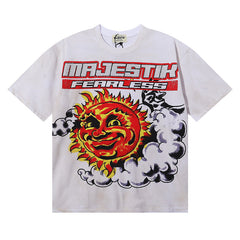 Solar Garment Dyed Print Crop Tee