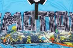 Blue “Road Rage” Button Up Tee