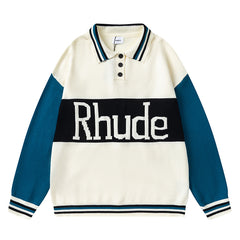 Rhude Logo Knitted Rugby Sweaters