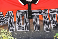 Red “Paradise” Button Up Tee