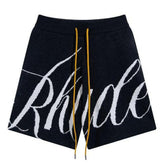 Rhude Logo Intarsia-knit Shorts