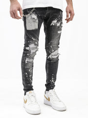 NODP Randomly Distressed Black Jeans