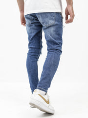 NODP Randomly Distressed Blue Jeans