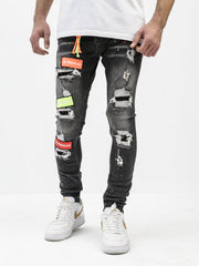 NODP Black Patchy Jeans