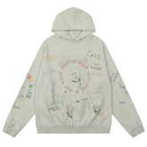 SAINT MICHAEL Vintage graffiti washed old holes loose plus velvet Hoodies