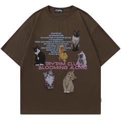NODP TKPA Street preppy print distressed T-shirt