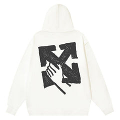 Off White Hand Arrow Boxy Hoodies