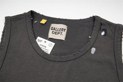 Letter Print Distressed Sleeveless T-shirt Vest #G546