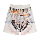 AMIRI Straight-Leg Printed Silk-Twill Drawstring Shorts
