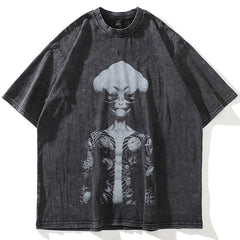 NODP TKPA Street preppy print distressed T-shirt