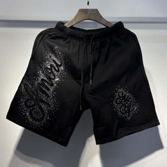 Letter Rhinestone Shorts