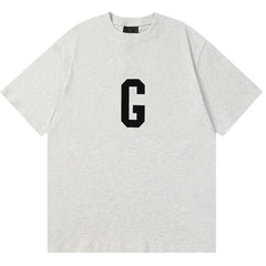 Flocked G Letter Pattern T-Shirts