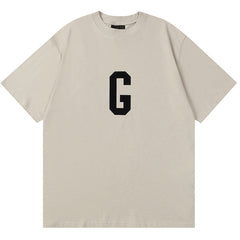 Flocked G Letter Pattern T-Shirts