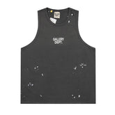 Letter Print Distressed Sleeveless T-shirt Vest #G546