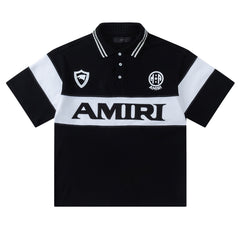 Letter Pattern Polo Short-Sleeved T-shirt