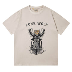 Wolf Motorcycle Pattern T-shirt #G529