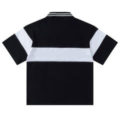 Letter Pattern Polo Short-Sleeved T-shirt