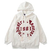 NODP TIFO Embroidered Letter Cardigan Hoodie