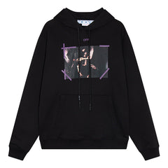 Off White Caravaggio Mercy Arrow Graphic Skate Hoodie Oversize
