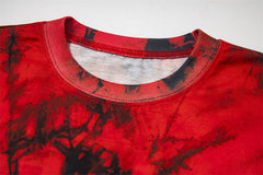 Red Skull Print T-shirt #G532