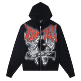 MIXED EMOTION Graffiti Rhinestone Hoodie