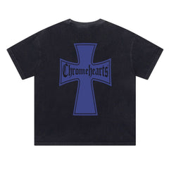 CH Patterned Washed Distressed T-shirt