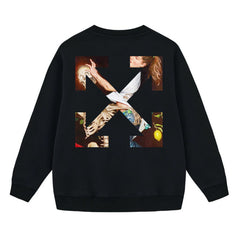 Off White Arrow Pattern Printed Sweatshirts