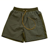 RHUDE Colorblock Embroidered Letters Shorts