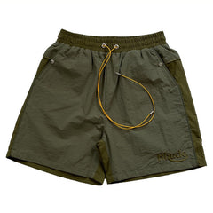 RHUDE Colorblock Embroidered Letters Shorts