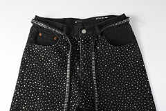 Purple Brand Diamond Denim Shorts #5095