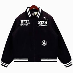 Hellstar Embroidery Cotton Baseball Jacket