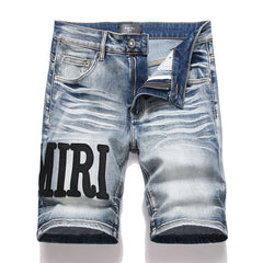 Amiri Logo Denim Shorts #2013