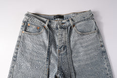 Purple Brand Diamond Denim Shorts #5096