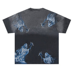 Letter Ghost Pattern Tee