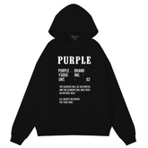 Purple Brand Logo Pattern Printed Hoodie