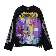 Beavis Buttead Rhinestone Long Sleeve Tee