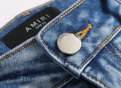 Amiri Logo Denim Shorts #2011