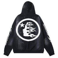 Logo Pattern Printed Hoodie