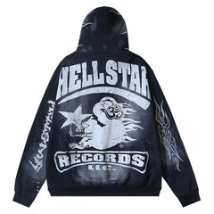 Records Tour Flame Print Hoodie