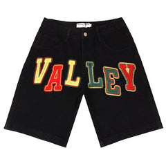 Letter Patterns Denim Shorts #8680